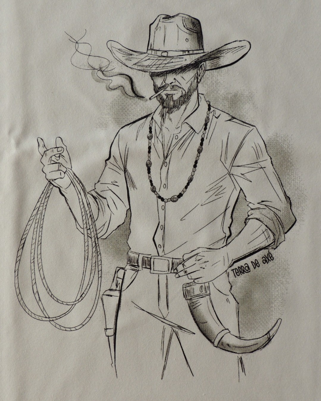 Camiseta Baby Look Boiadeiro - Coleção Ponto Firmado