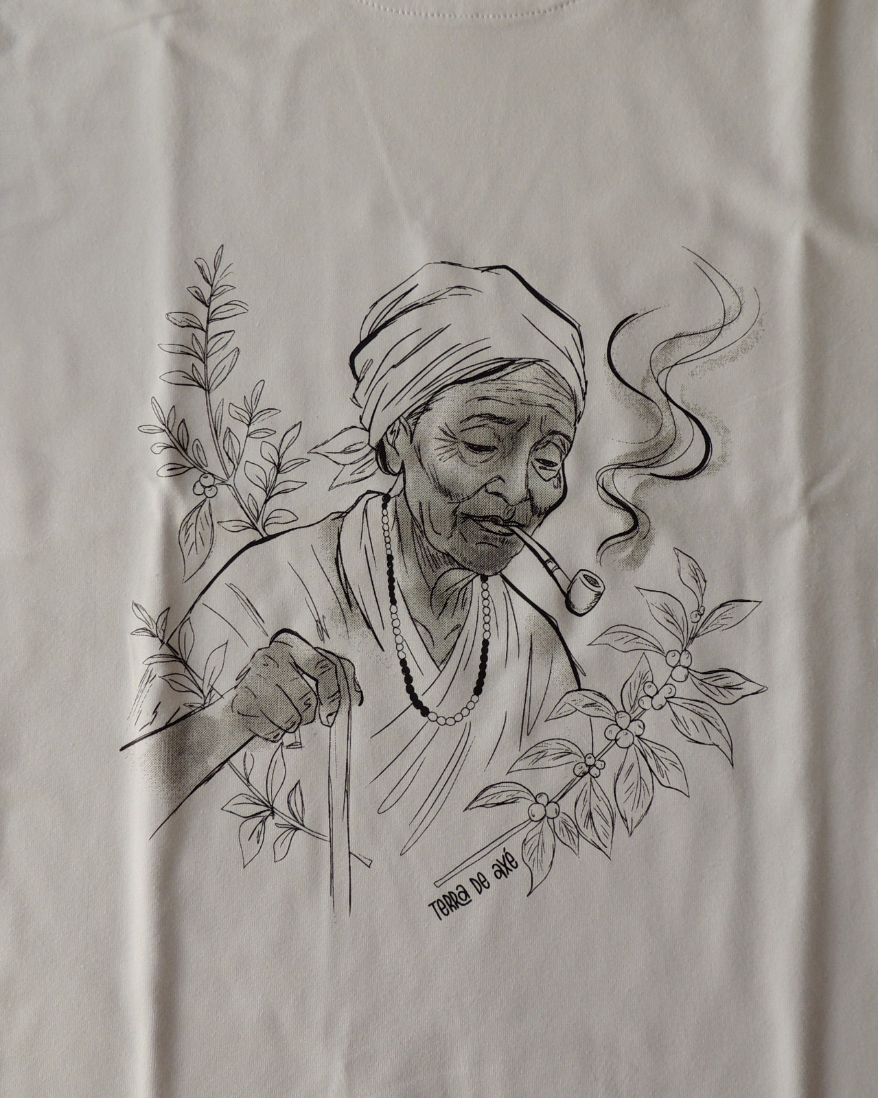 Camiseta Oversized Preta Velha - Coleção Ponto Firmado