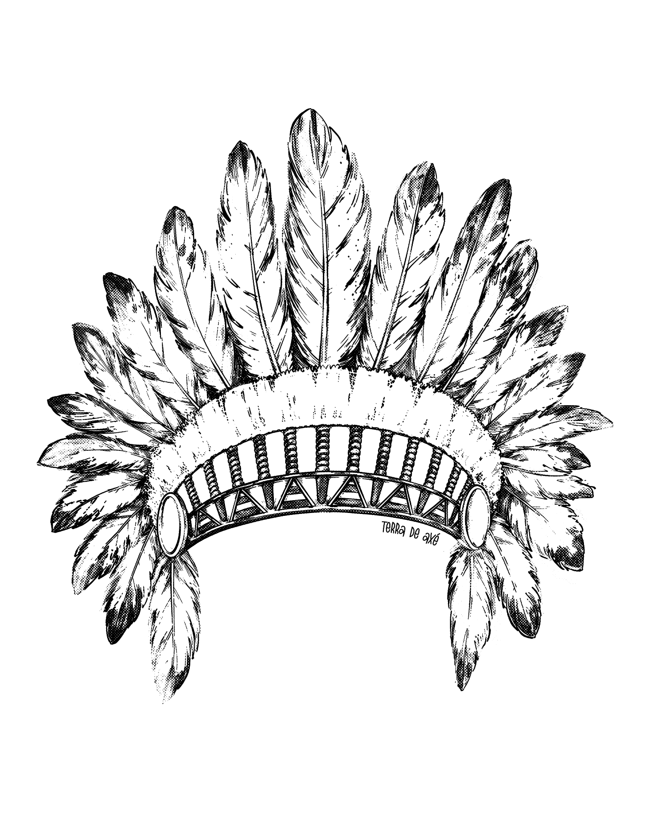 Cocar_Preto e branco